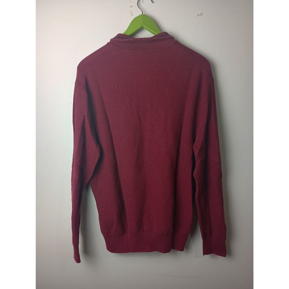 Polo Ralph‎ Lauren Men's Quarter Zip Pima Cotton Sweater Maroon Red XXL Preppy - Picture 4 of 4